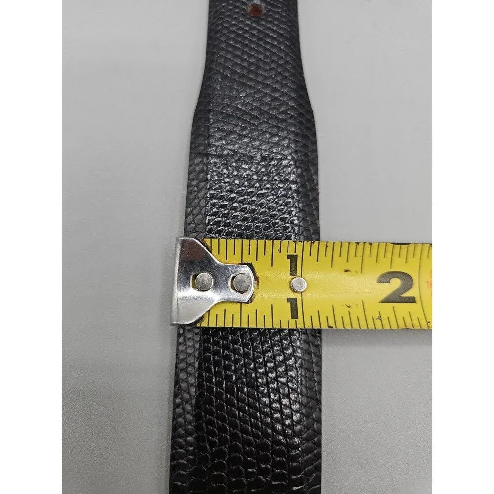 Clint Orms Java Lizard Leather Belt Size 31 Black Brass Handcrafted In USA